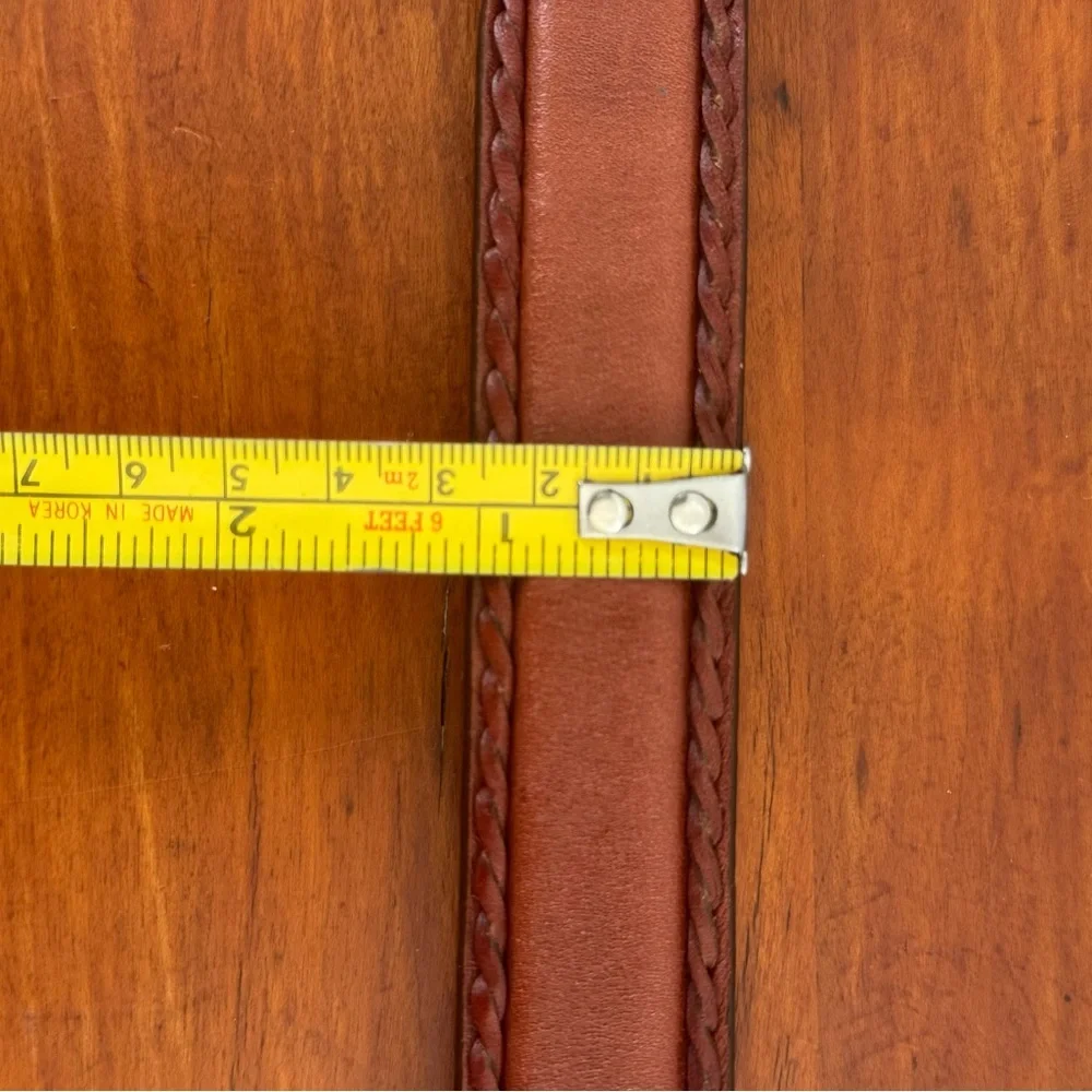 Vintage Brighton 1990s Brown Leather Belt with Silver Buckle